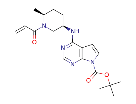 tert-butyl 4-((3R, 6S)-1-acryloyl-6-methylpiperidin-3-ylamino)-7H-pyrrolo[2,3-d]-pyrimidine-7-carboxylate