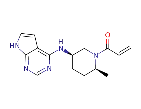 (-) 1-((2S,5R)-5-((7H-pyrrolo[2,3-d]pyrimidin-4-yl)amino)-2-methylpiperidin-1-yl)prop-2-en-1-one